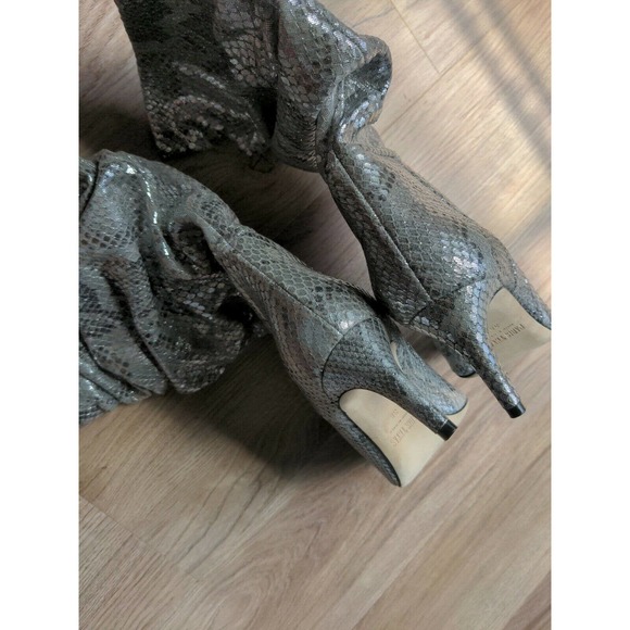 Paris Texas Metallic Python Snake Silver Slouchy Boots - Picture 11 of 12